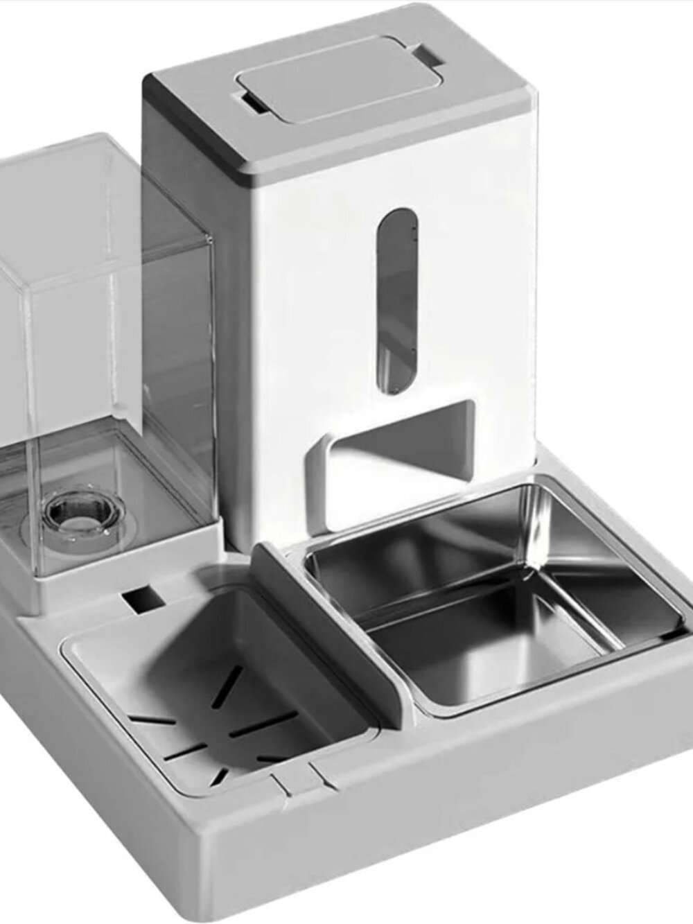 2 in 1 Cat Bowl and Water Feeder Large Capacity for Rabbits Puppy Medium Pet